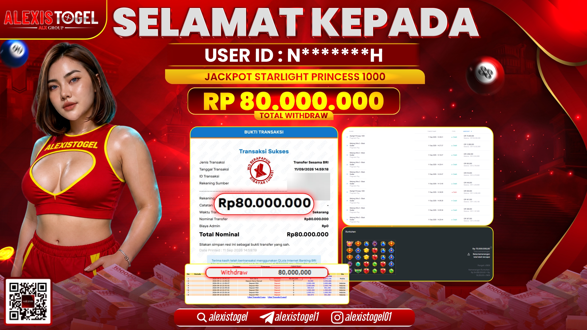 ALEXISTOGEL JACKPOT DI STARLIGHT PRINCESS 1000 RP.80.000.000,- LUNAS