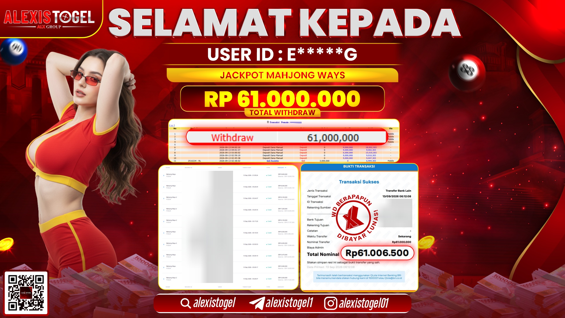 ALEXISTOGEL JACKPOT DI MAHJONG WAYS RP.61.000.000,- LUNAS