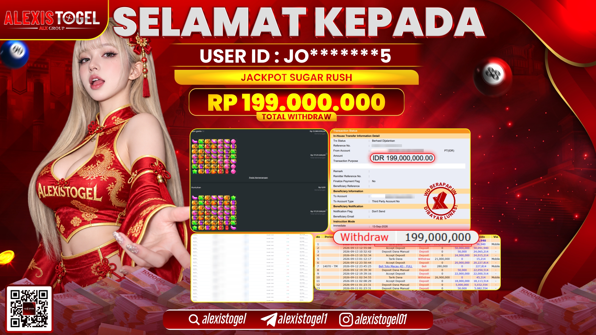 ALEXISTOGEL JACKPOT DI SUGAR RUSH RP.199.000.000,- LUNAS
