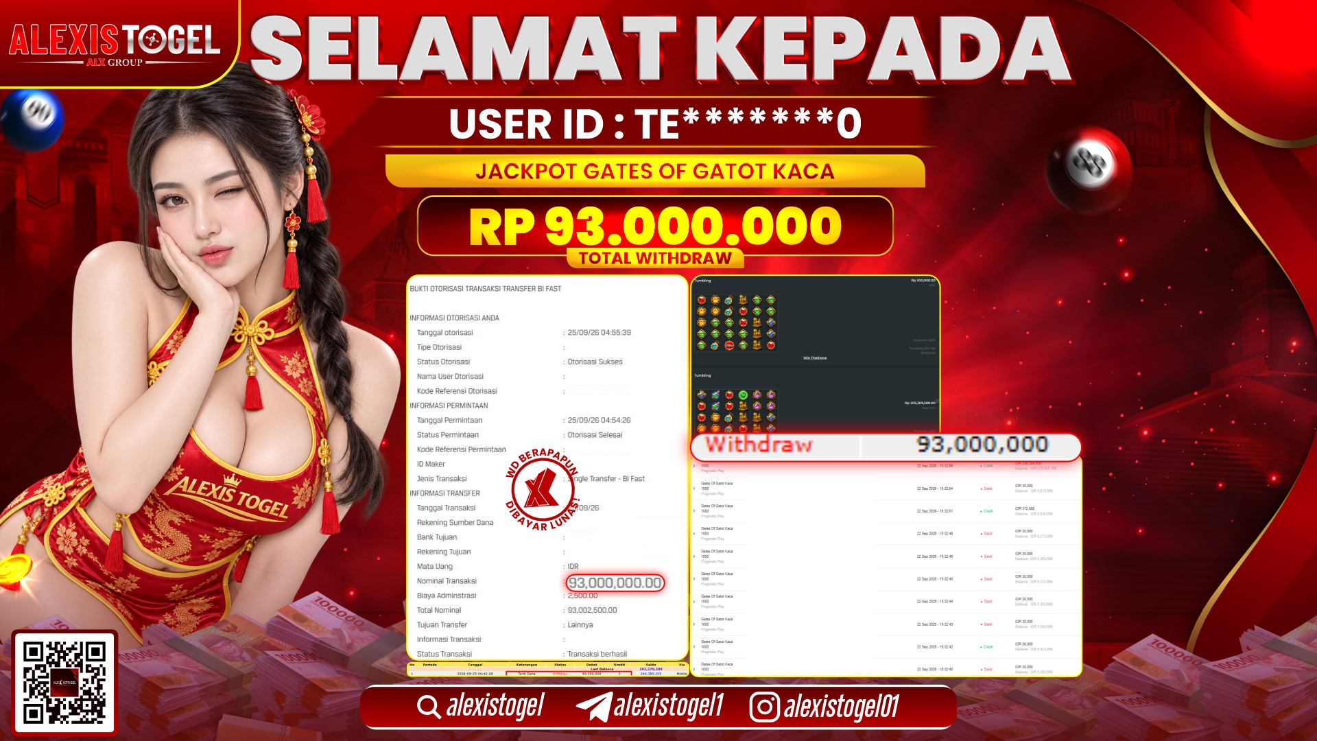 ALEXISTOGEL JACKPOT DI GATES OF GATOT KACA RP.93.000.000,- LUNAS
