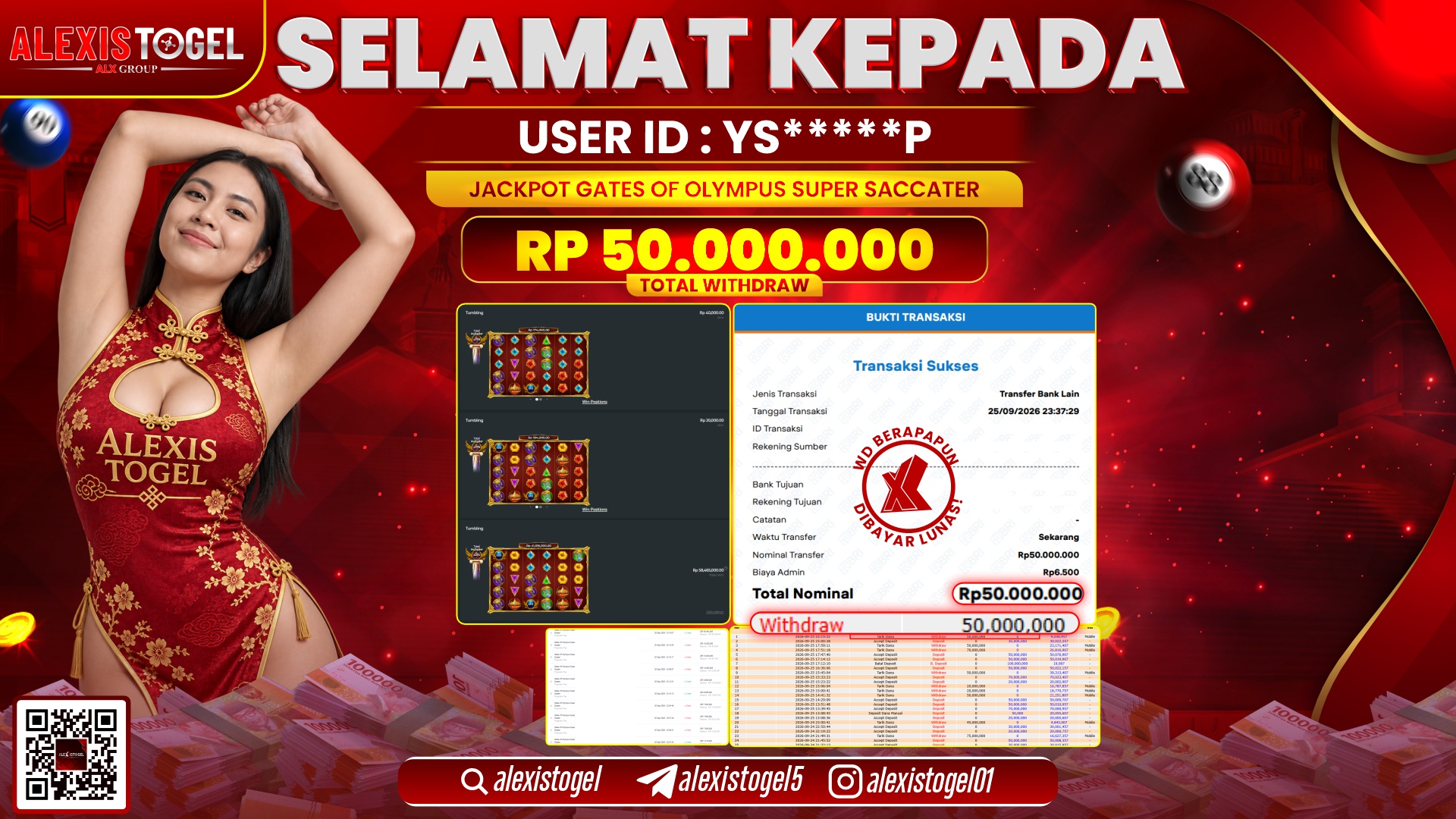 ALEXISTOGEL JACKPOT DI GATES OF OLYMPUS SUPER SCATTER RP.50.000.000,- LUNAS