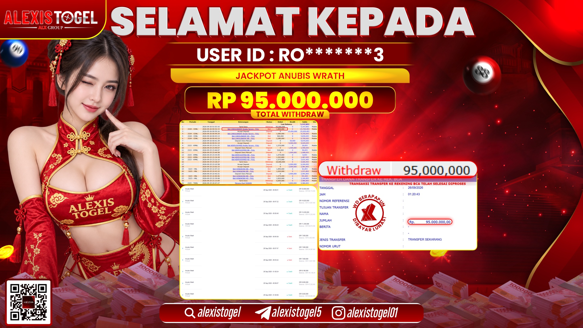 ALEXISTOGEL JACKPOT DI ANUBIS WRATH RP.95.000.000,- LUNAS