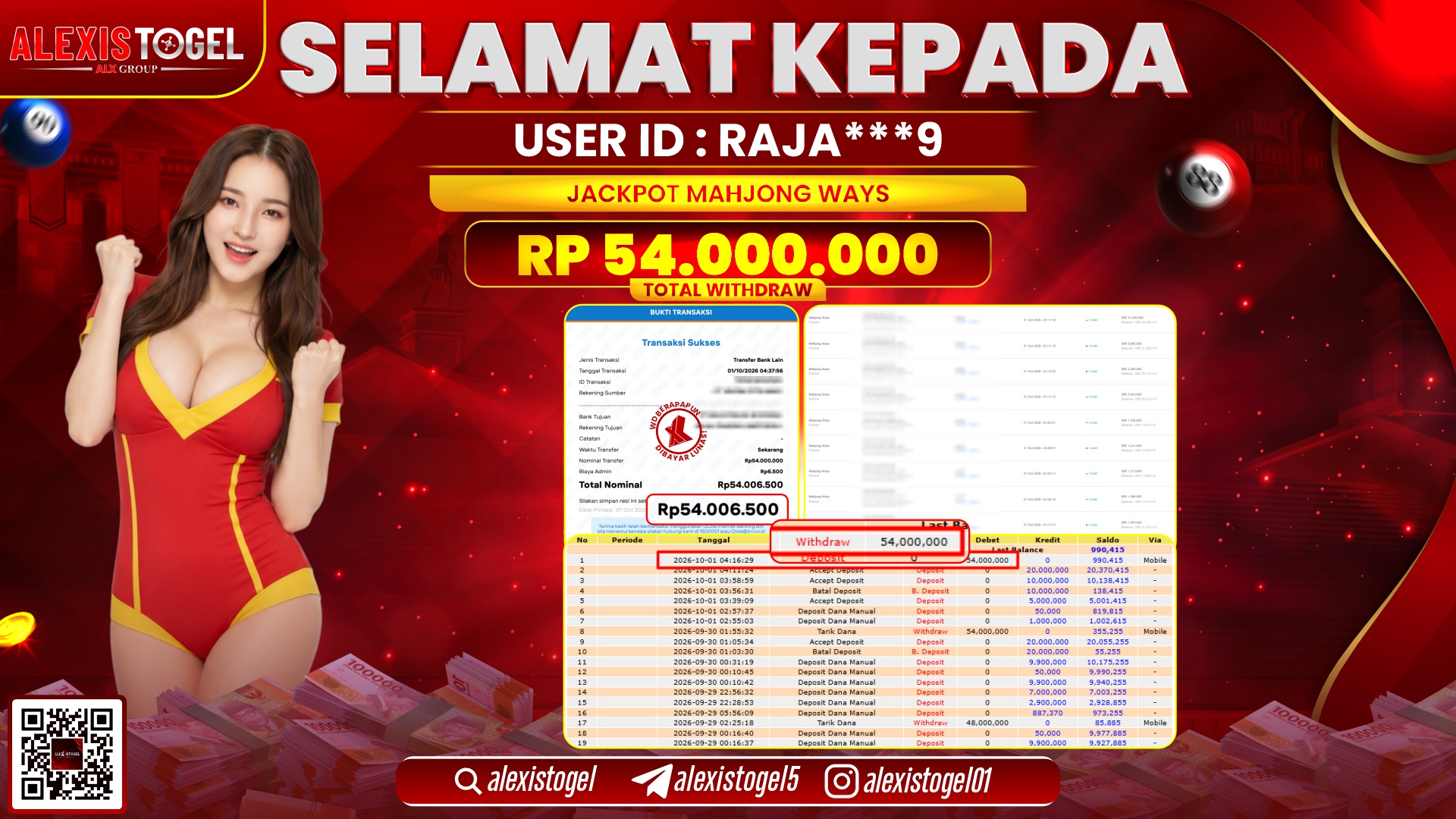 ALEXISTOGEL JACKPOT DI MAHJONG WAYS RP.54.000.000,- LUNAS