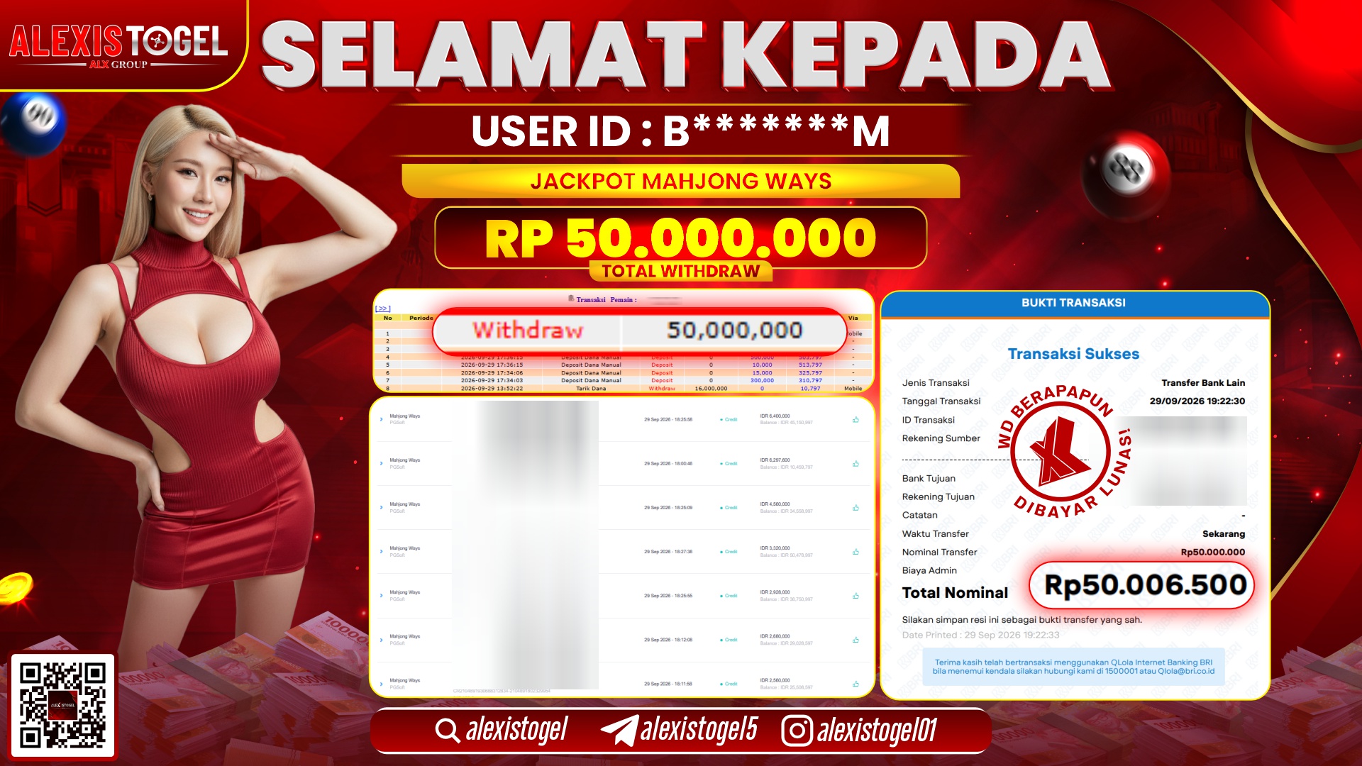 ALEXISTOGEL JACKPOT DI MAHJONG WAYS RP.50.000.000,- LUNAS