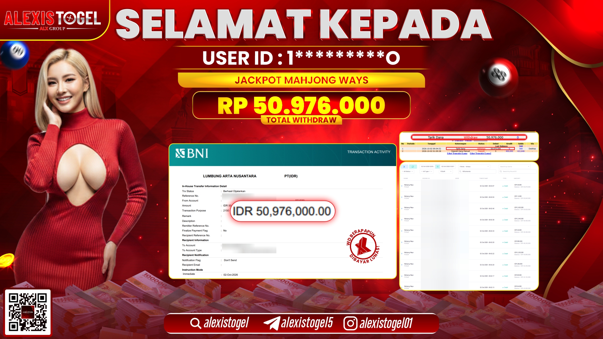 ALEXISTOGEL JACKPOT DI MAHJONG WAYS RP.50.976.000,- LUNAS