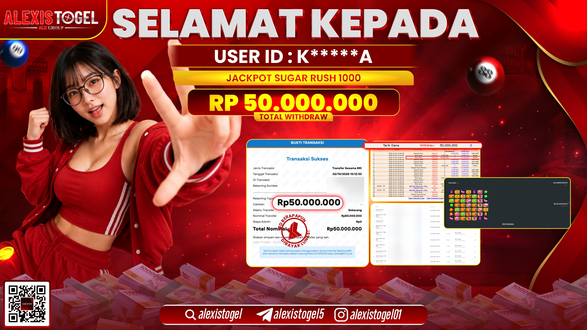 ALEXISTOGEL JACKPOT DI SUGAR RUSH RP.50.000.000,- LUNAS