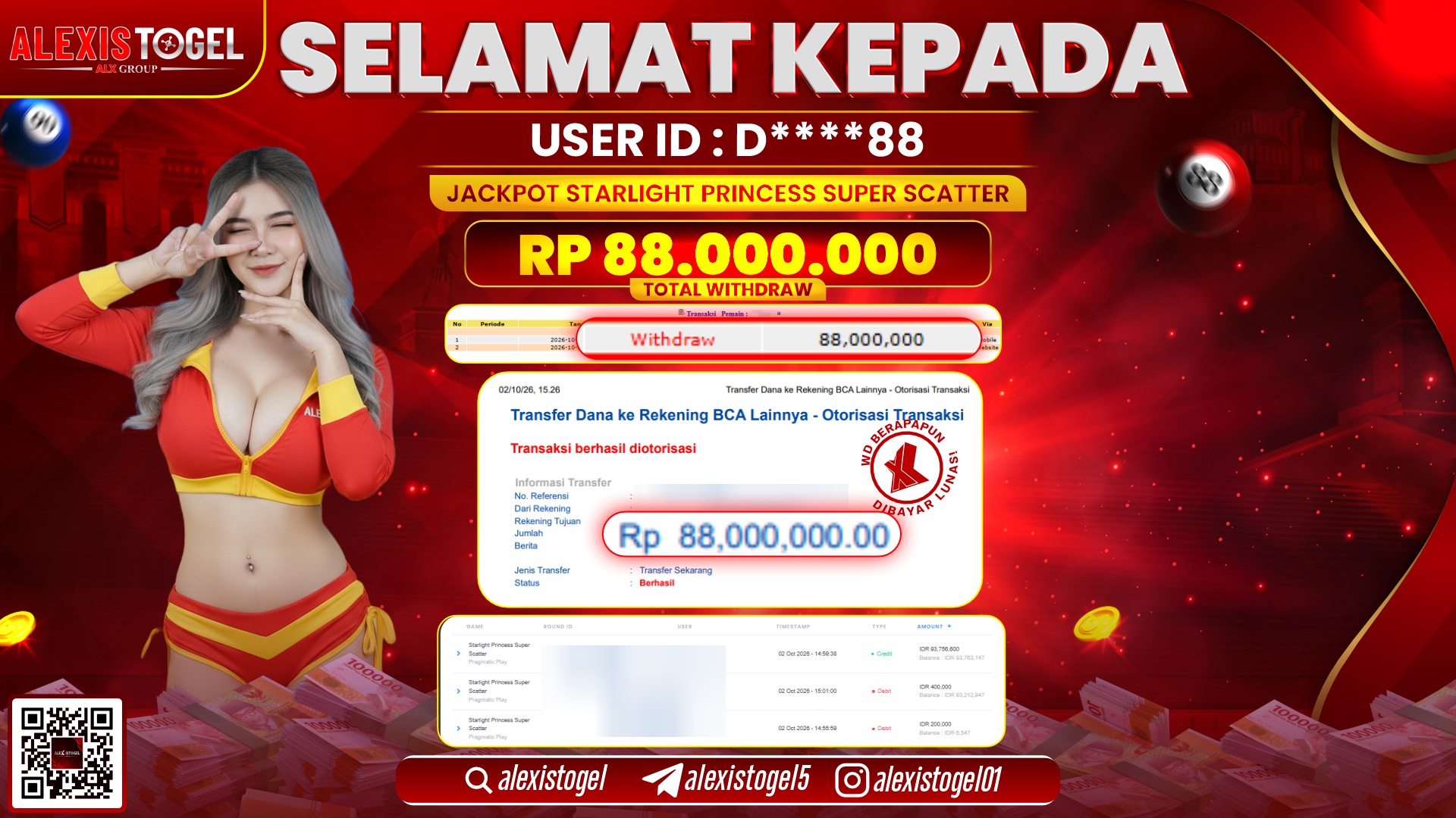 ALEXISTOGEL JACKPOT DI STARLIGHT PRINCESS SUPER SCATTER RP.88.000.000,- LUNAS