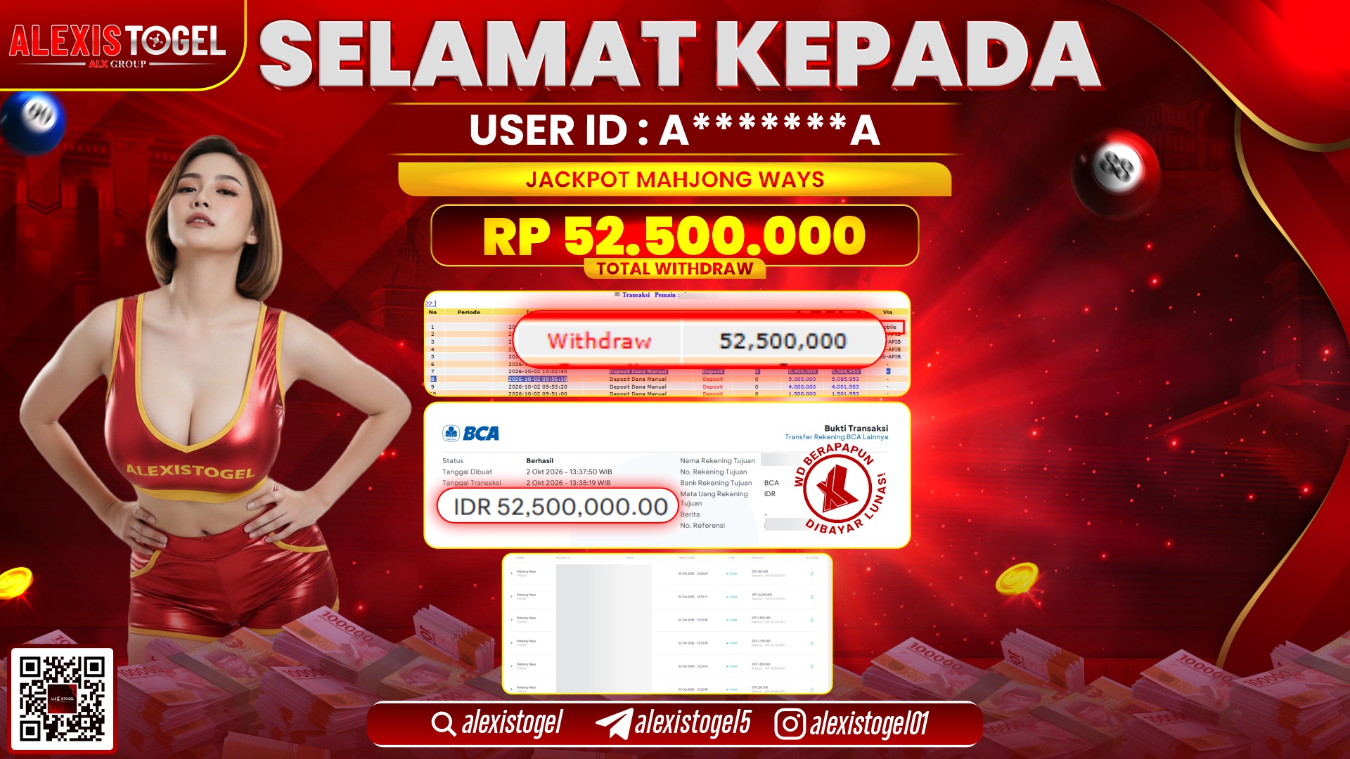 ALEXISTOGEL JACKPOT DI MAHJONG WAYS RP.52.500.000,- LUNAS