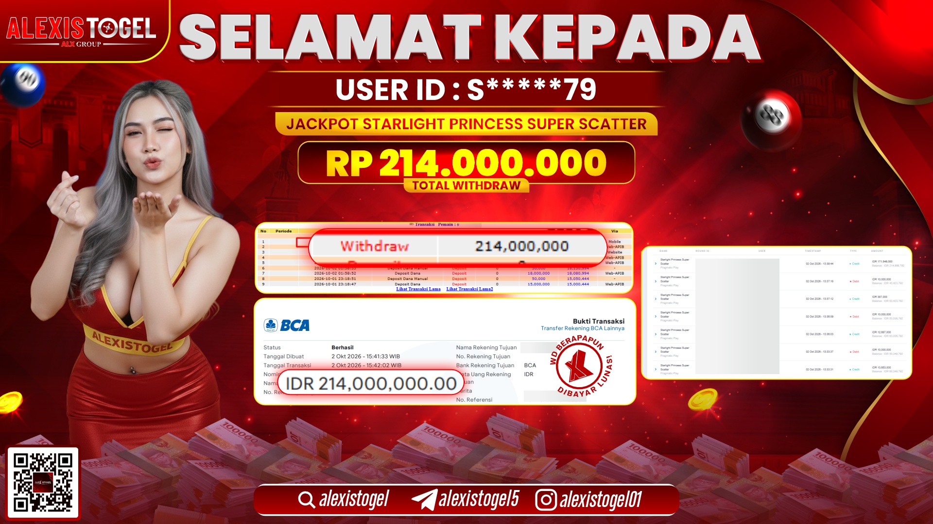 ALEXISTOGEL JACKPOT DI STARLIGHT PRINCESS SUPER SCATTER RP.214.000.000,- LUNAS