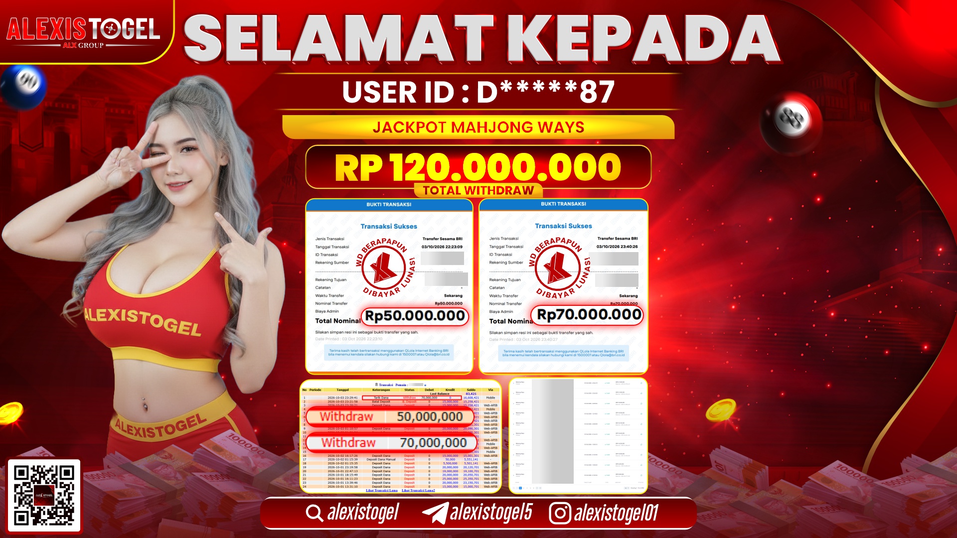 ALEXISTOGEL JACKPOT DI MAHJONG WAYS RP.120.000.000,- LUNAS