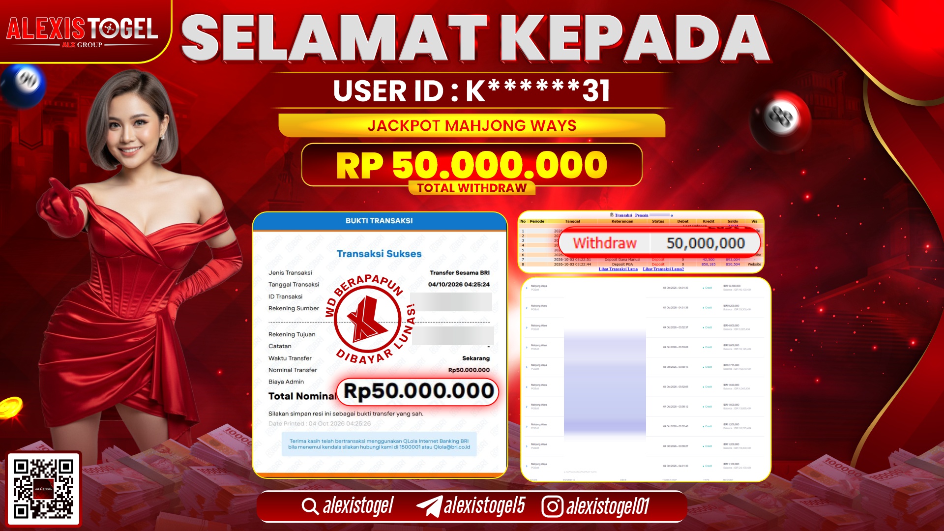 ALEXISTOGEL JACKPOT DI MAHJONG WAYS RP.50.000.000,- LUNAS