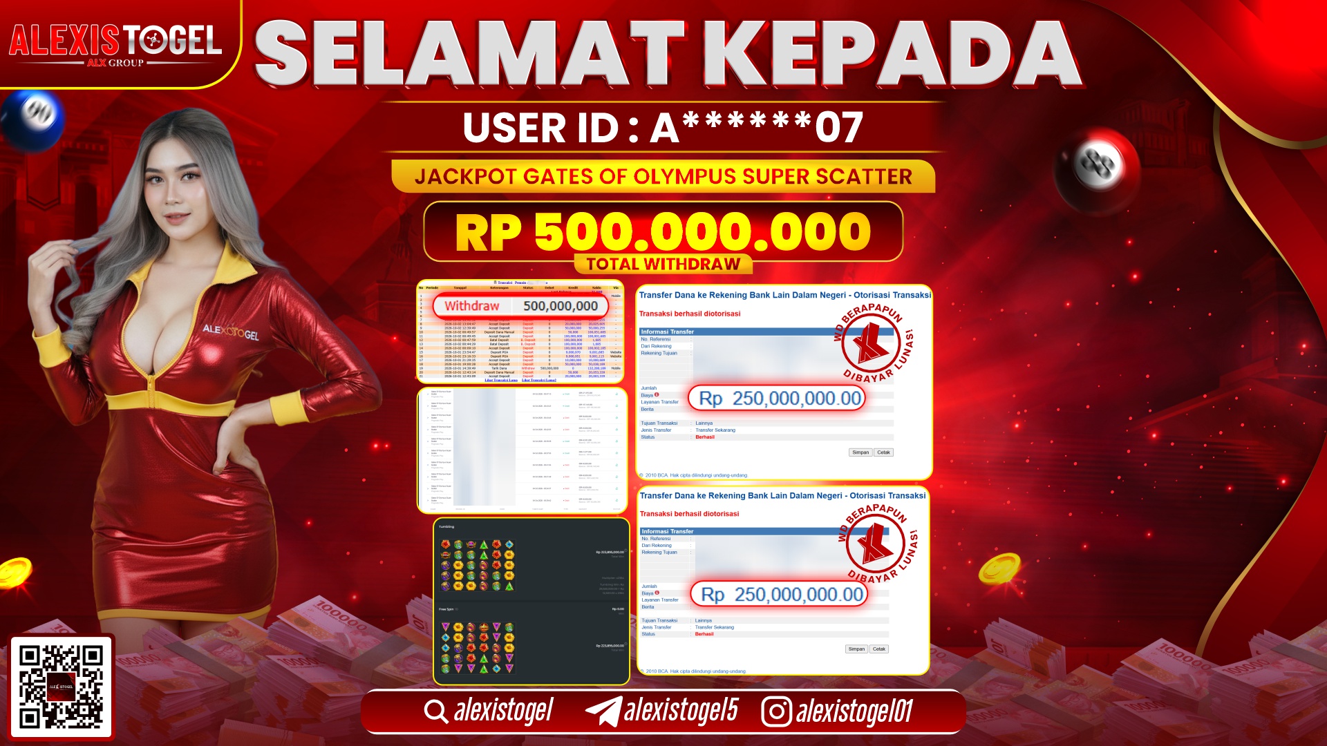 ALEXISTOGEL JACKPOT DI GATES OF OLYMPUS SUPER SCATTER RP.500.000.000,- LUNAS