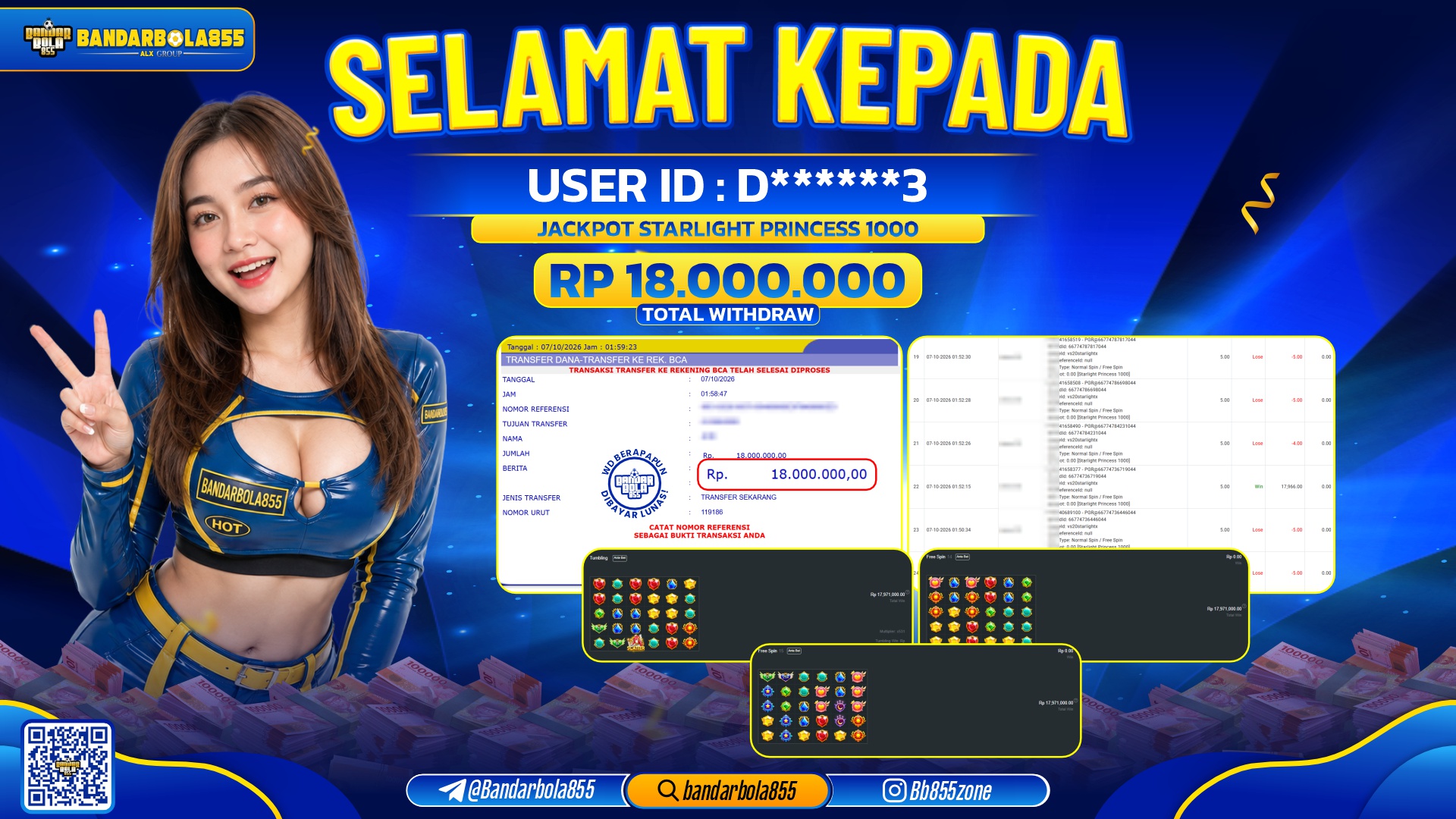 JACKPOT BANDARBOLA855 DI STARLIGHT PRINCESS 1000 Rp18.000.000, - LUNAS🎖
