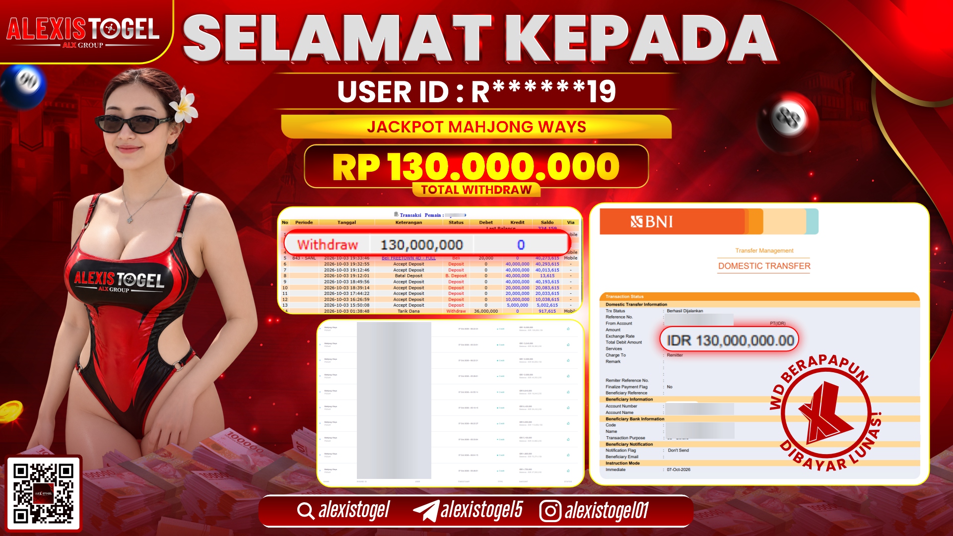 ALEXISTOGEL JACKPOT DI MAHJONG WAYS RP.130.000.000,- LUNAS