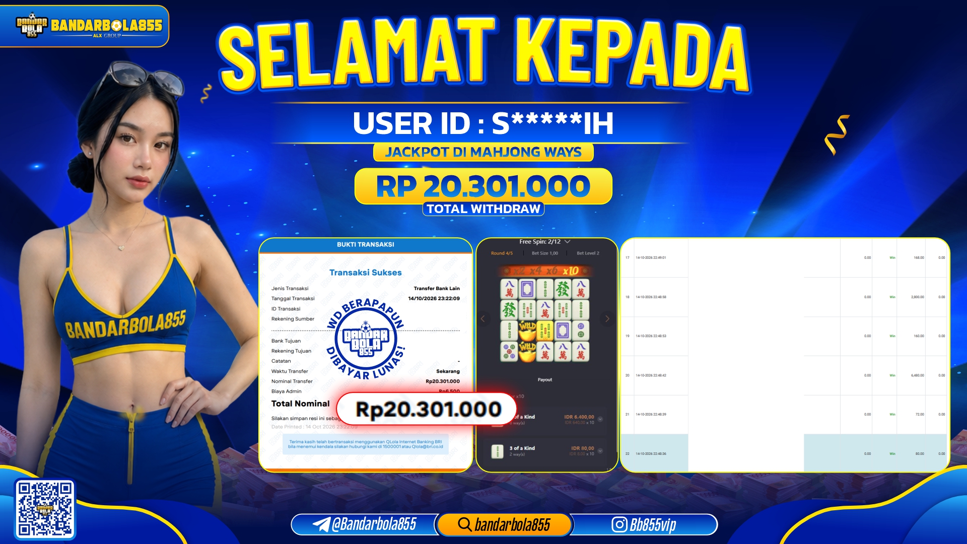 JACKPOT BANDARBOLA855 DI MAHJONG WAYS Rp20.301.000, - LUNAS🎖
