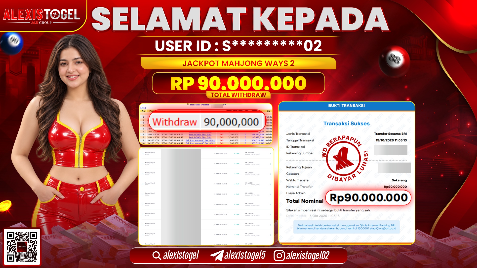 ALEXISTOGEL JACKPOT DI MAHJONG WAYS 2 RP.90.000.000,- LUNAS