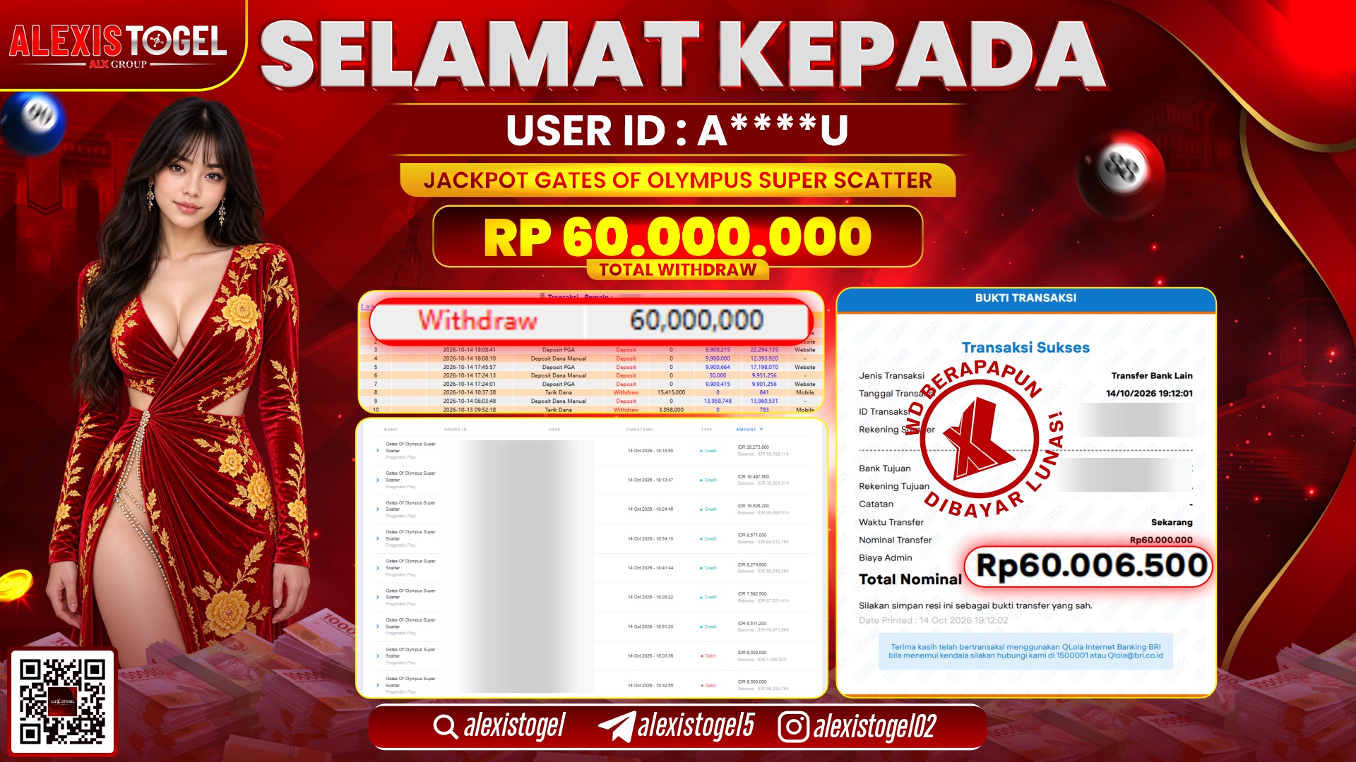 ALEXISTOGEL JACKPOT DI GATES OF OLYMPUS SUPER SCATTER RP.60.000.000,- LUNAS
