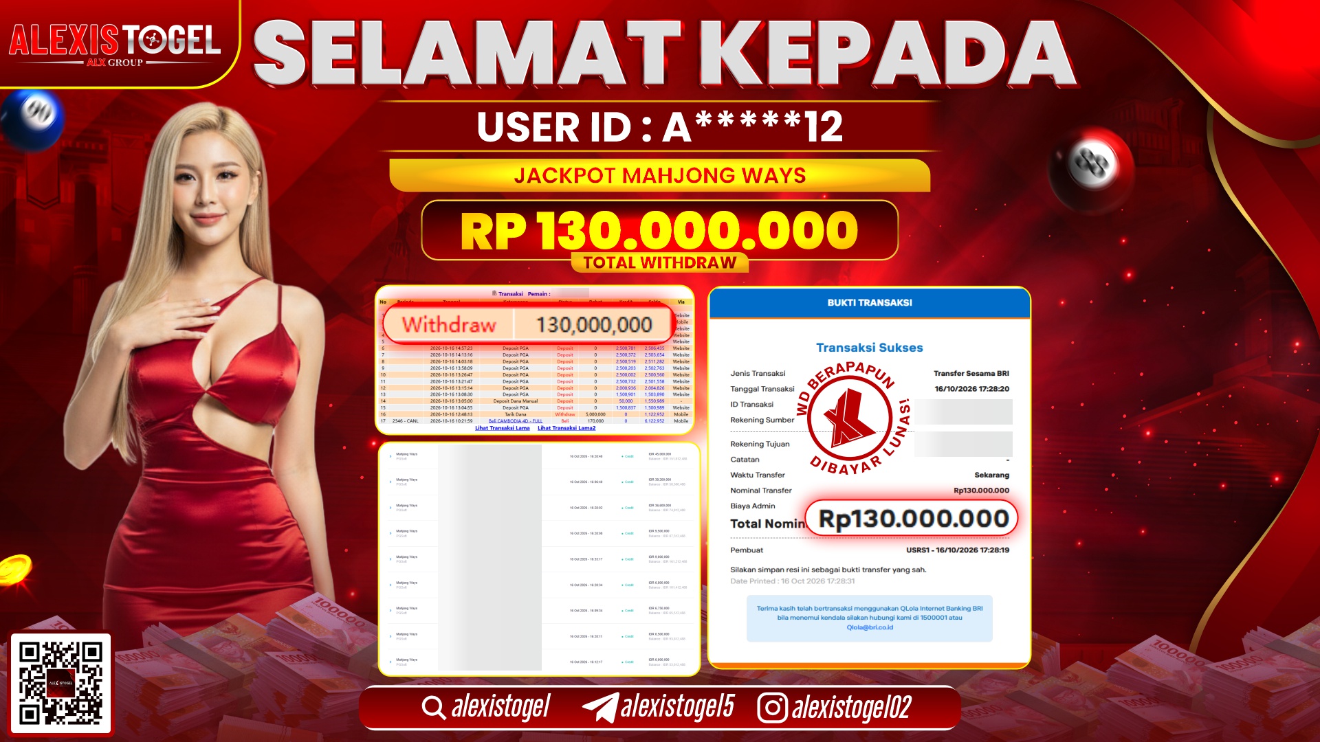 ALEXISTOGEL JACKPOT DI MAHJONG WAYS RP.130.000.000,- LUNAS