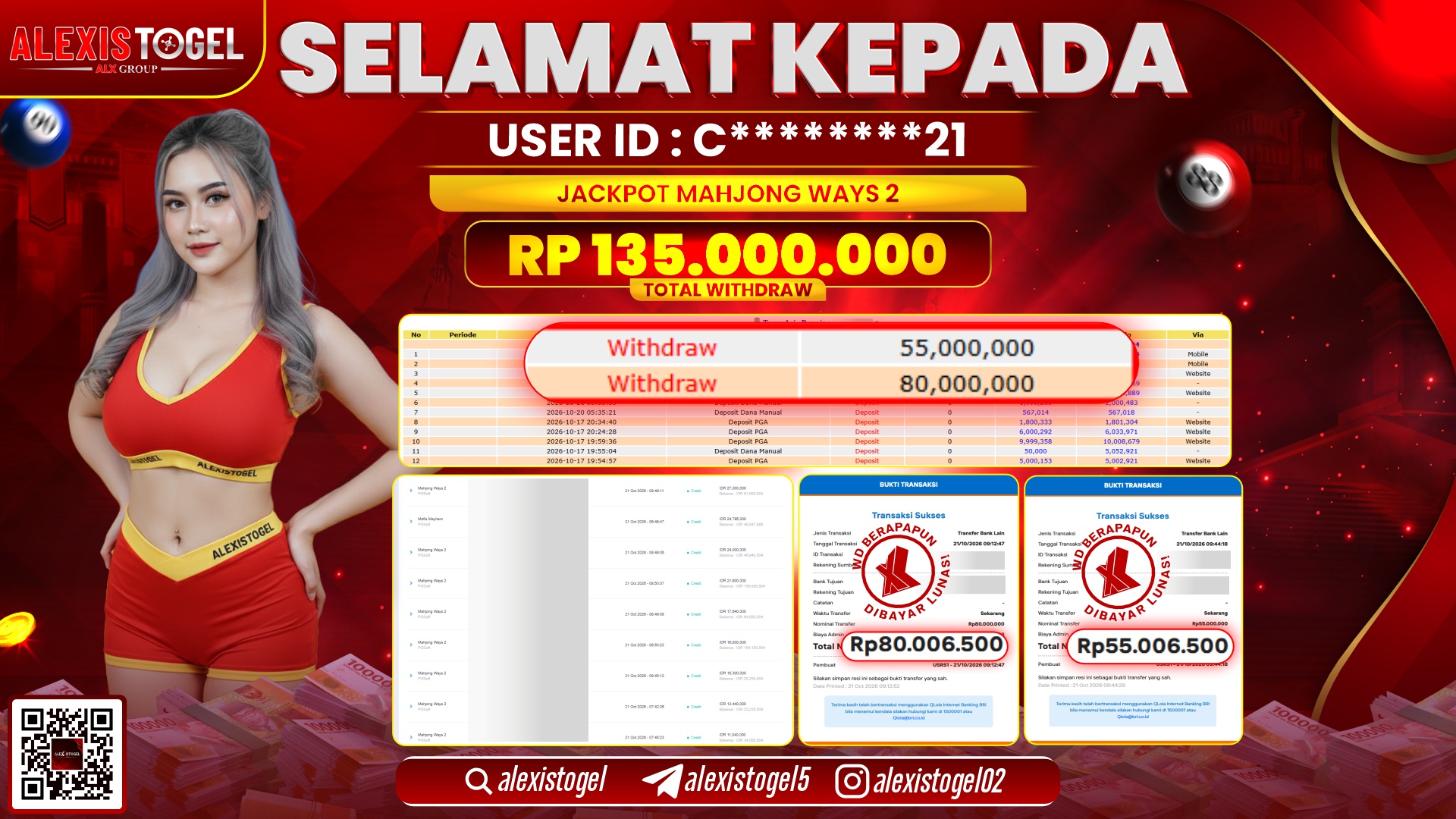 ALEXISTOGEL JACKPOT DI MAHJONG WAYS 2 RP.135.000.000,- LUNAS